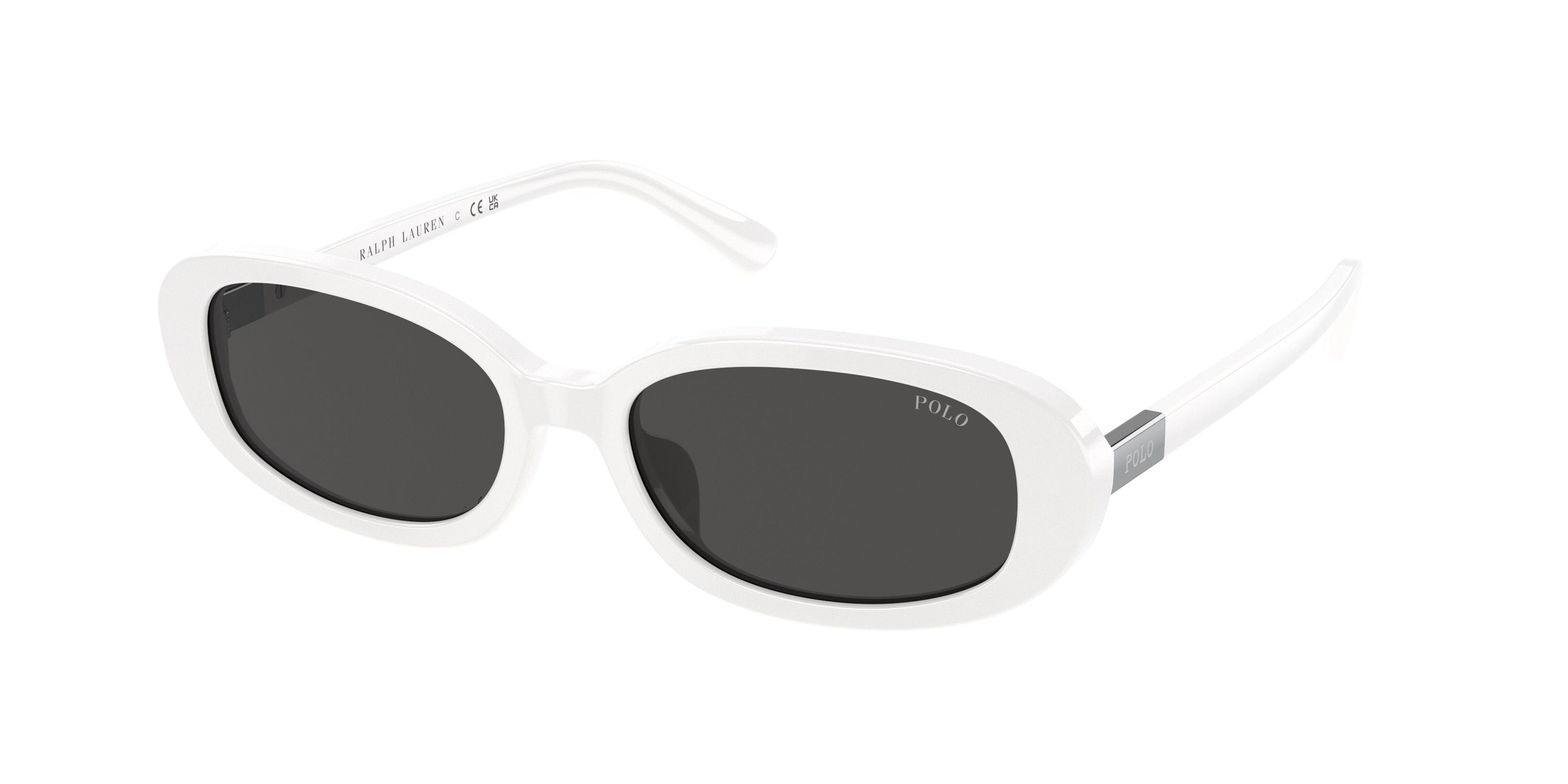 Polo PH4198U Oval Sunglasses  554487-Shiny White 53-145-17 - Color Map White