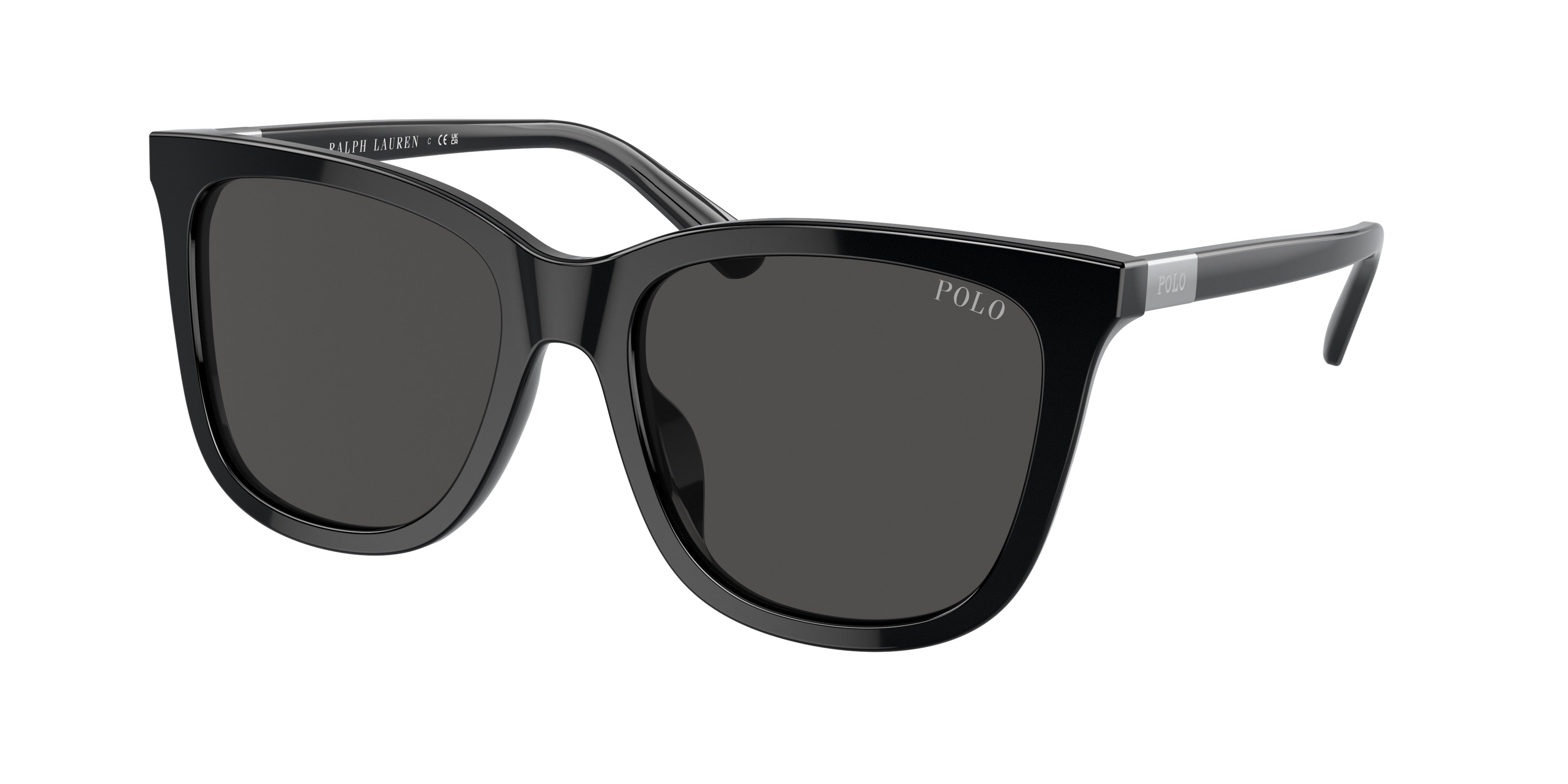 Polo PH4201U Square Sunglasses  500187-Shiny Black 55-145-18 - Color Map Black