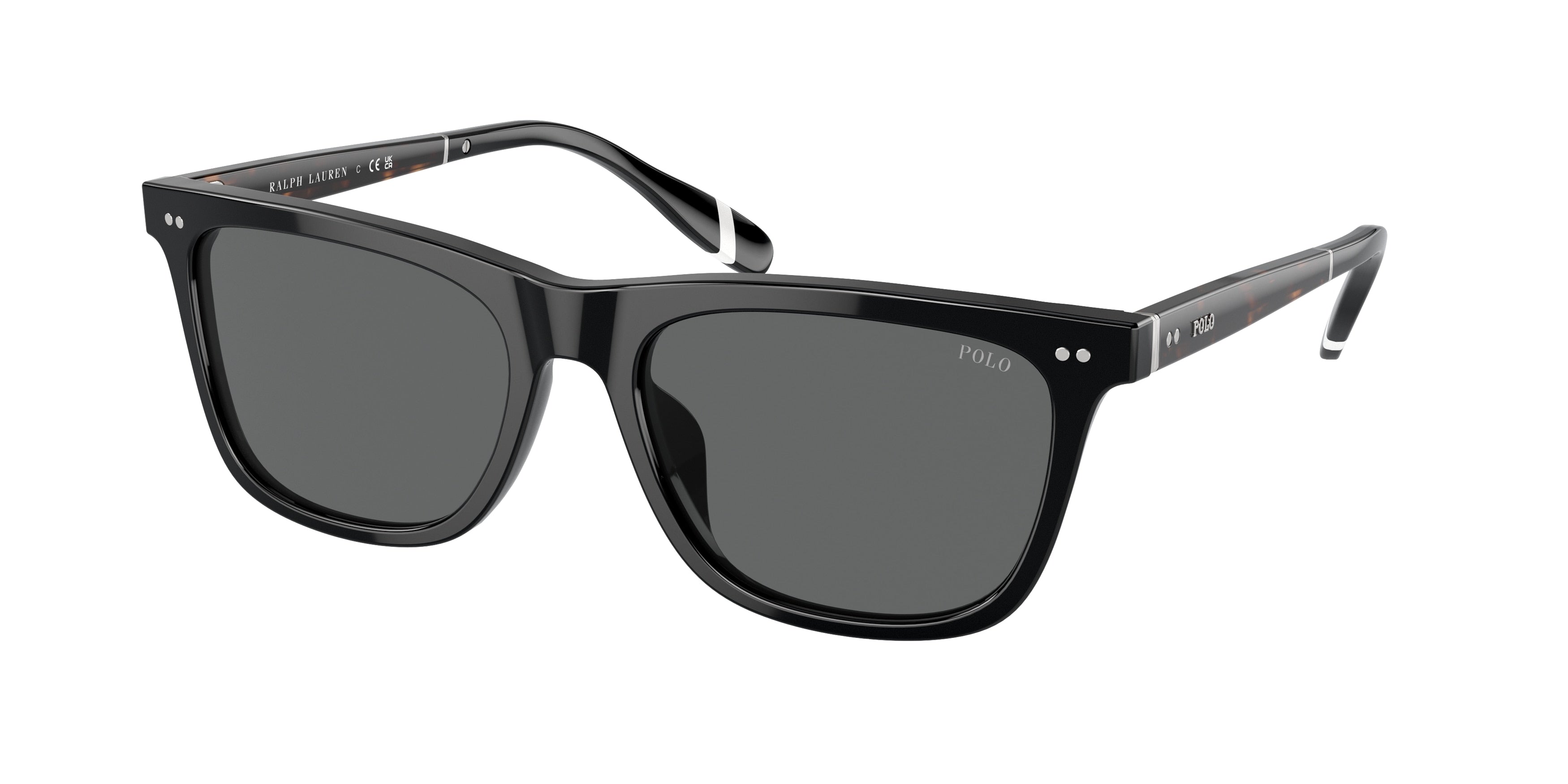 Polo PH4205U Square Sunglasses  500187-Shiny Black 56-145-18 - Color Map Black