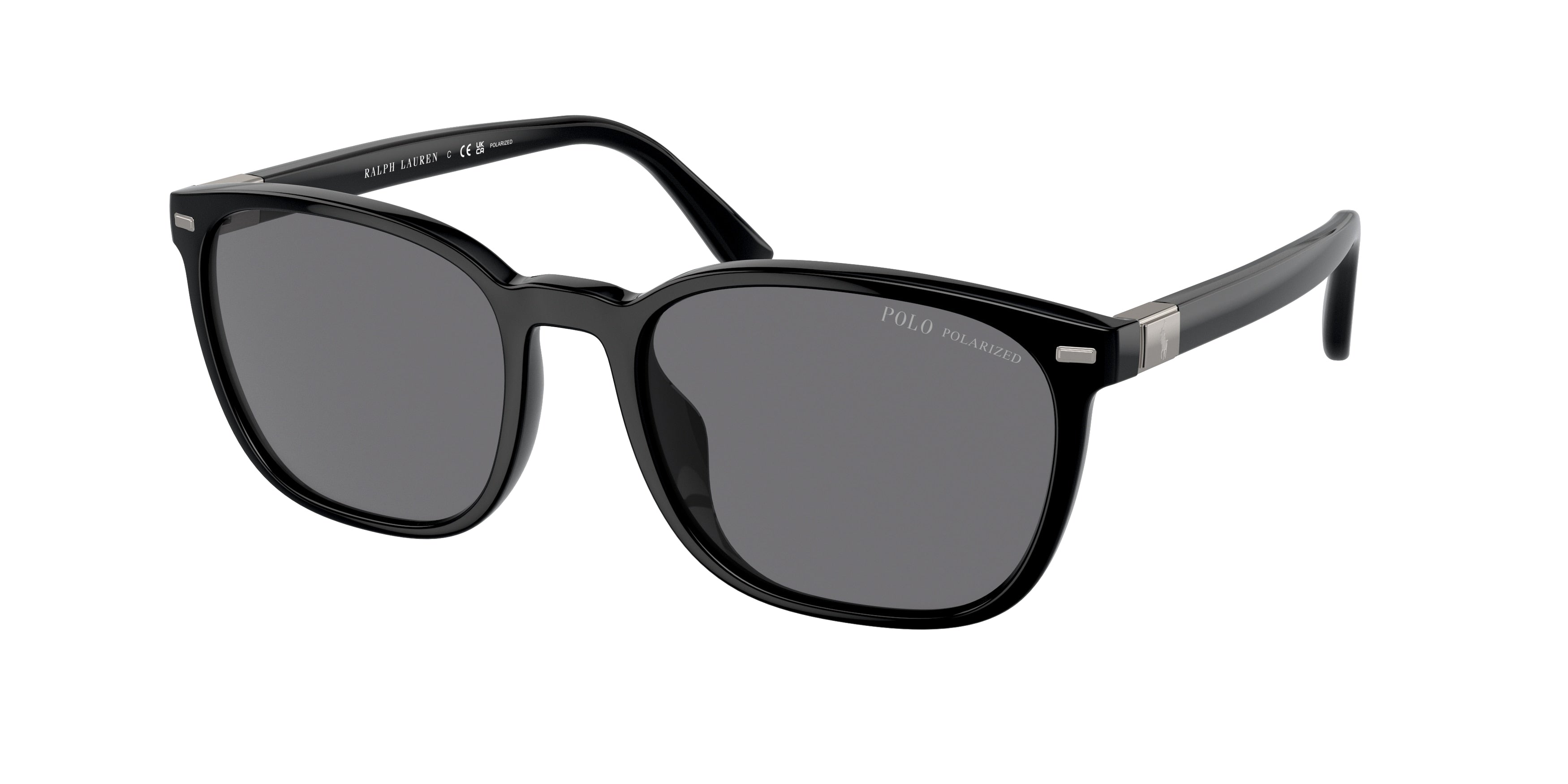 Polo PH4208U Square Sunglasses  500181-Shiny Black 55-145-19 - Color Map Black