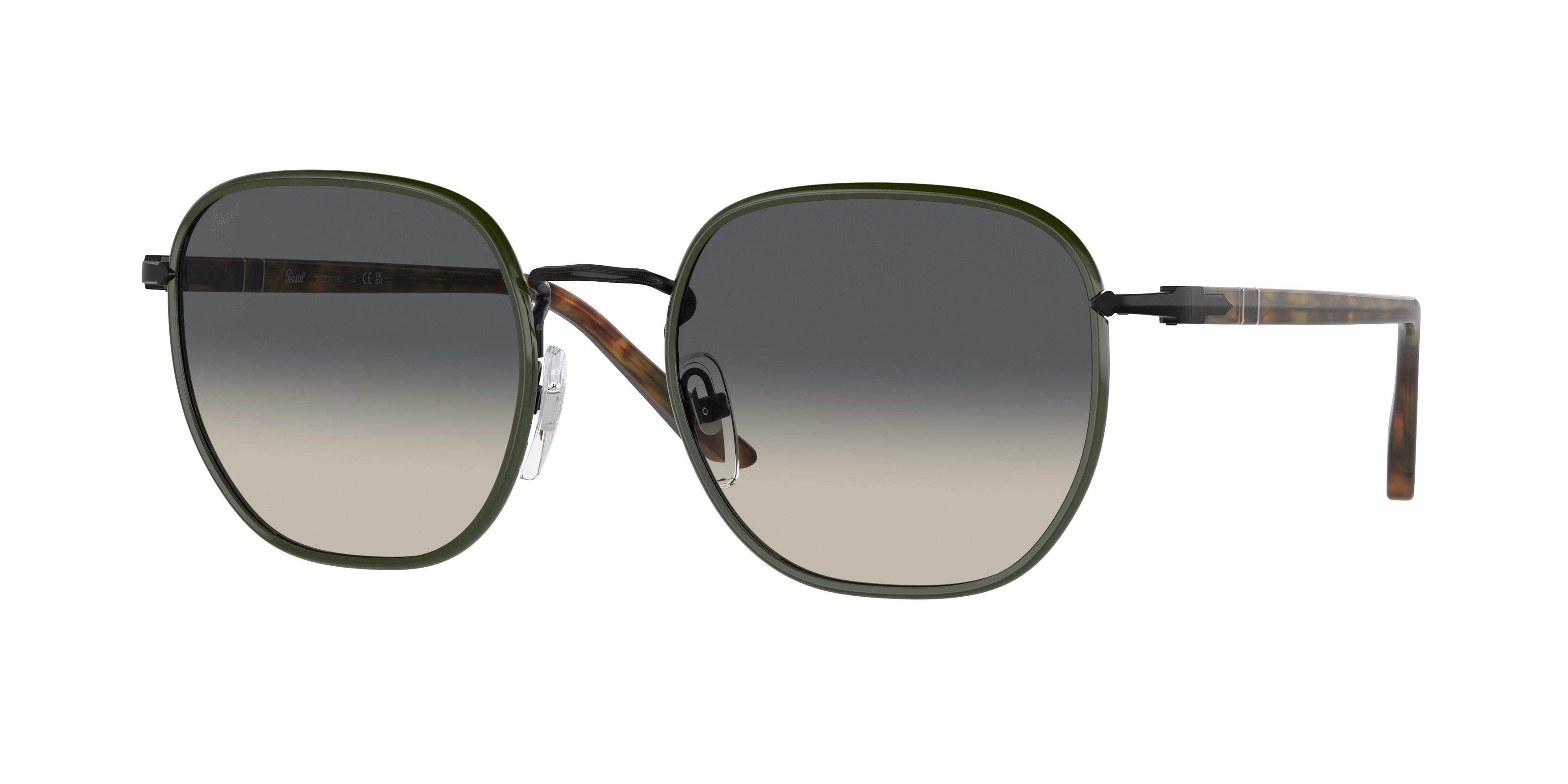 Persol PO1015SJ Irregular Sunglasses  112871-Black / Green 54-145-20 - Color Map Black