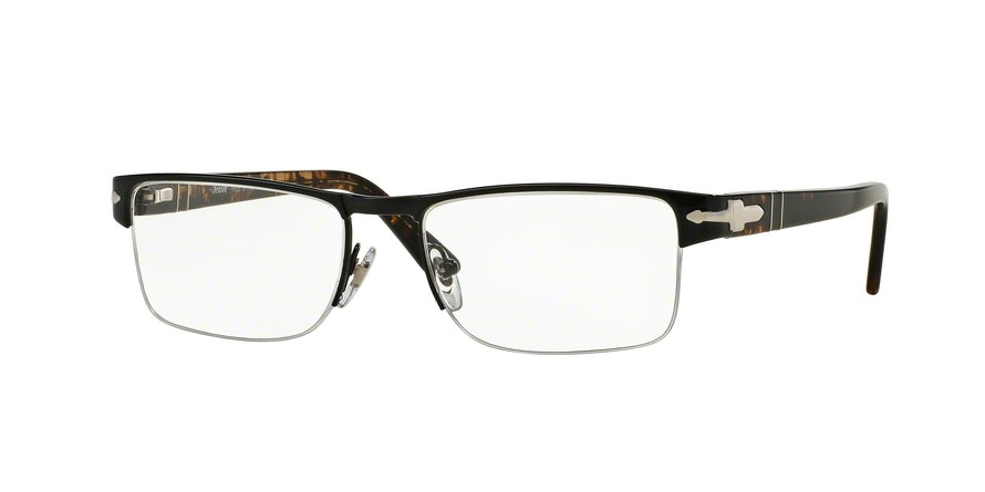 Persol PO2374V Rectangle Eyeglasses  948-SHINY BLACK 52-17-135 - Color Map black