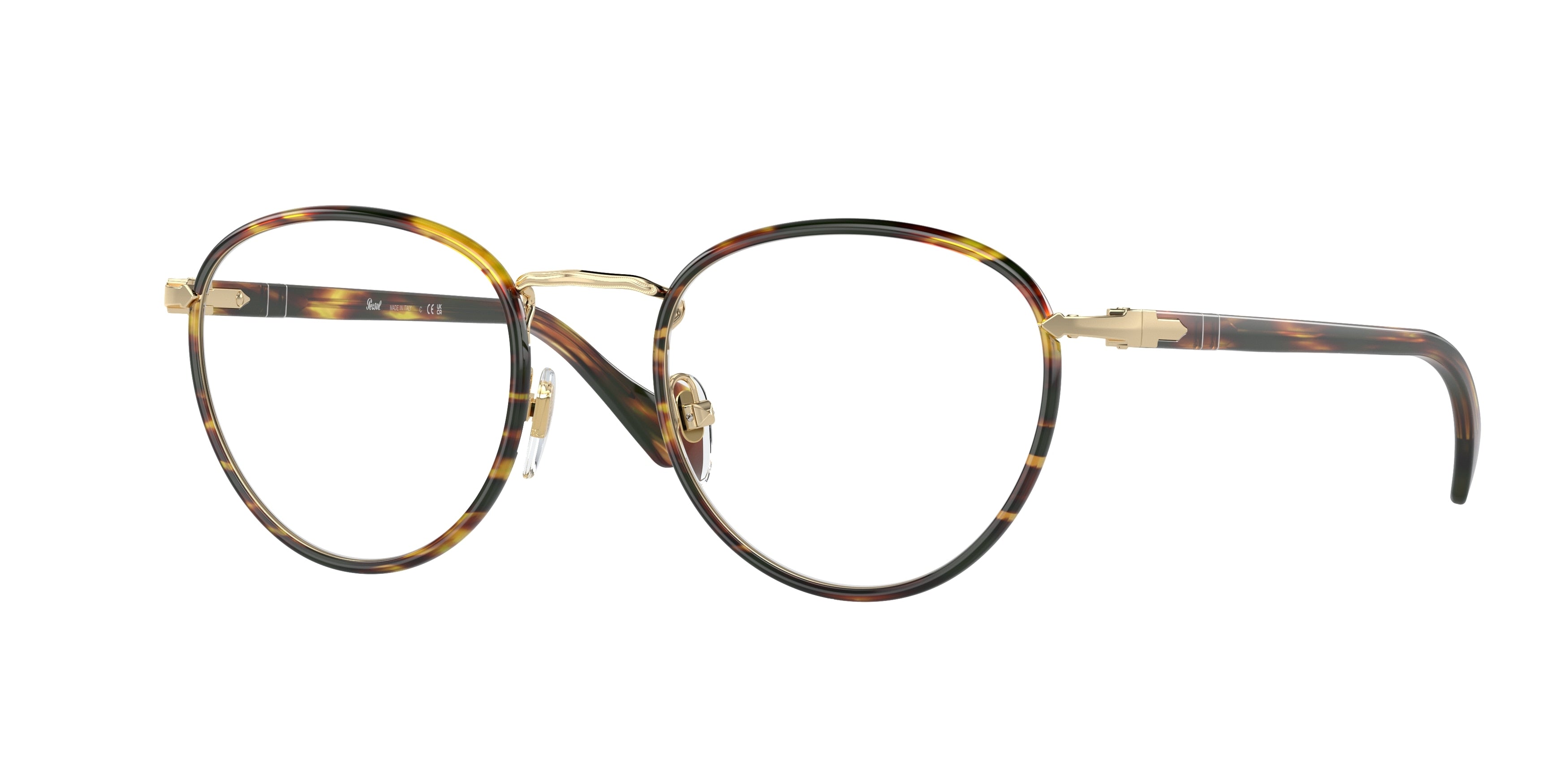 Persol PO2410VJ Phantos Eyeglasses  1098-Caffe'-Gold 48-140-20 - Color Map Tortoise
