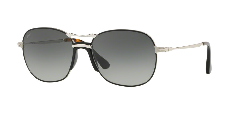 Persol PO2449S Pilot Sunglasses  107471-SILVER BLACK 56-17-145 - Color Map black