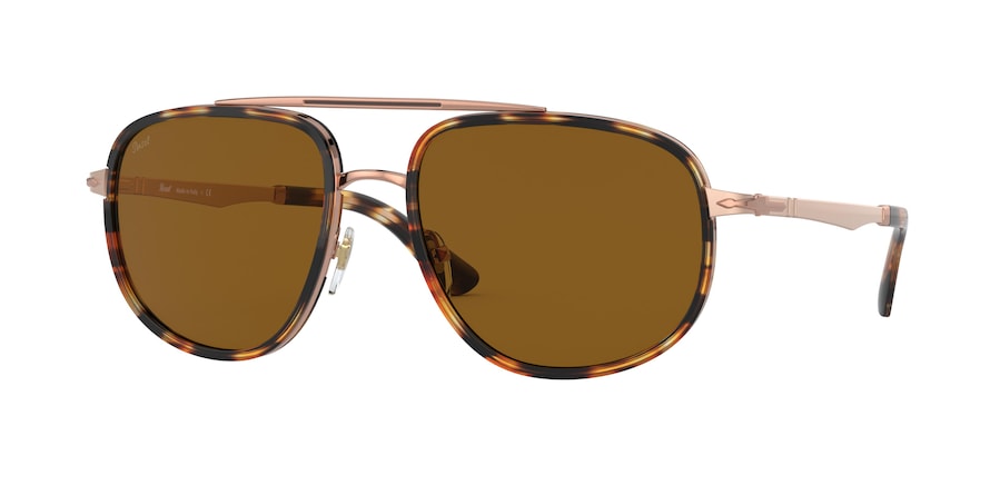 Persol PO2465S Irregular Sunglasses  108033-STRIPED HONEY 57-18-140 - Color Map honey