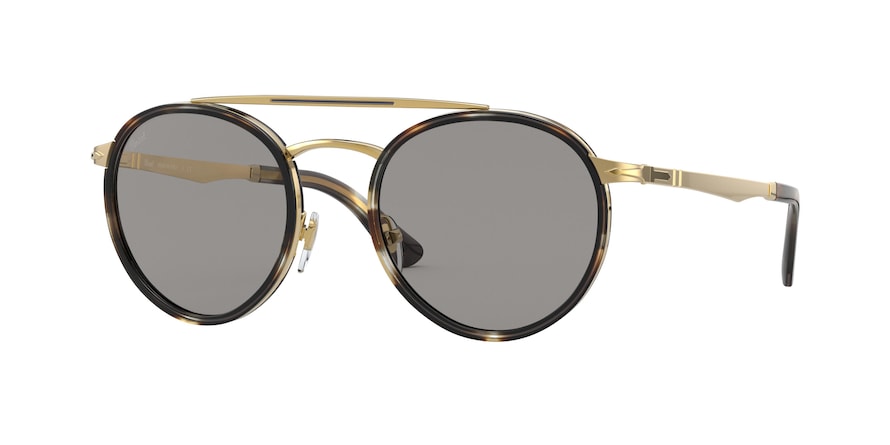 Persol PO2467S Phantos Sunglasses  1100R5-GOLD & STRIPED BROWN & SMOKE 50-20-140 - Color Map gold