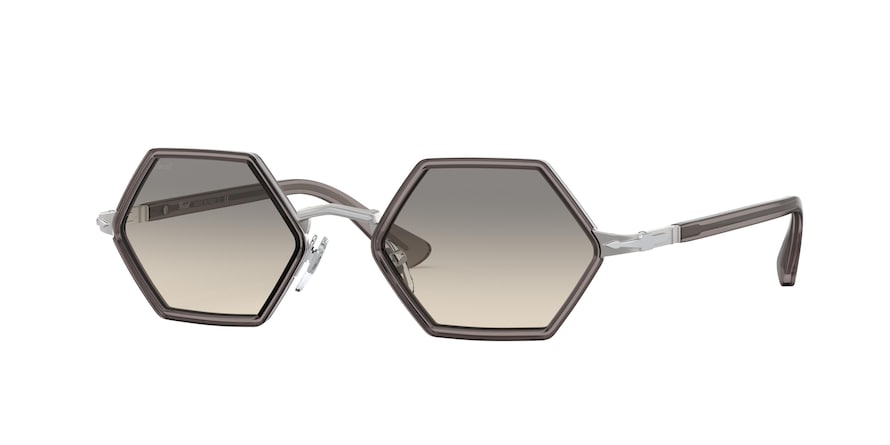 Persol PO2472S Irregular Sunglasses  110132-SILVER & SMOKE 49-20-140 - Color Map silver