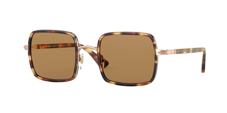 Persol PO2475S Square Sunglasses  108053-COPPER & STRIPED HONEY 50-21-140 - Color Map bronze/copper