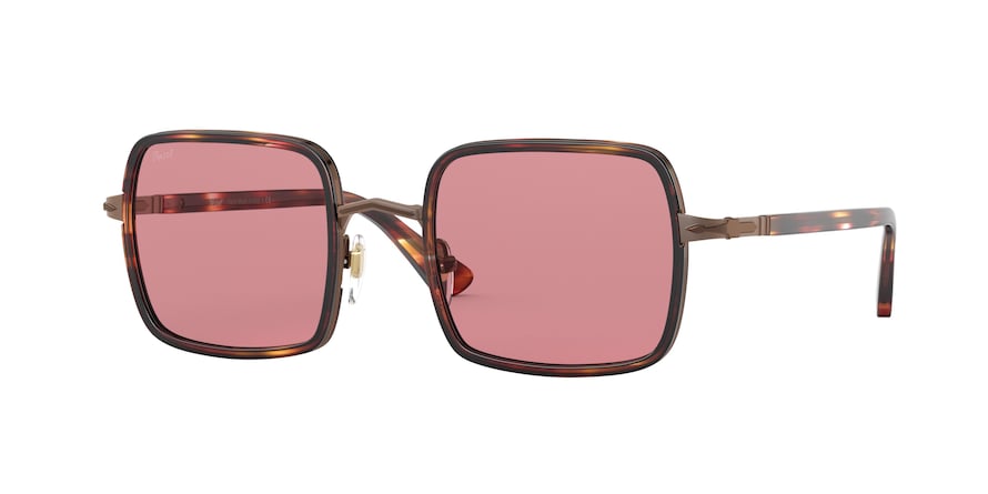 Persol PO2475S Square Sunglasses  10814R-BROWN & STRIPED BORDEAUX 50-21-140 - Color Map brown