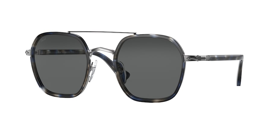 Persol PO2480S Irregular Sunglasses  1099B1-STRIPED BLUE GREY 50-22-145 - Color Map multi