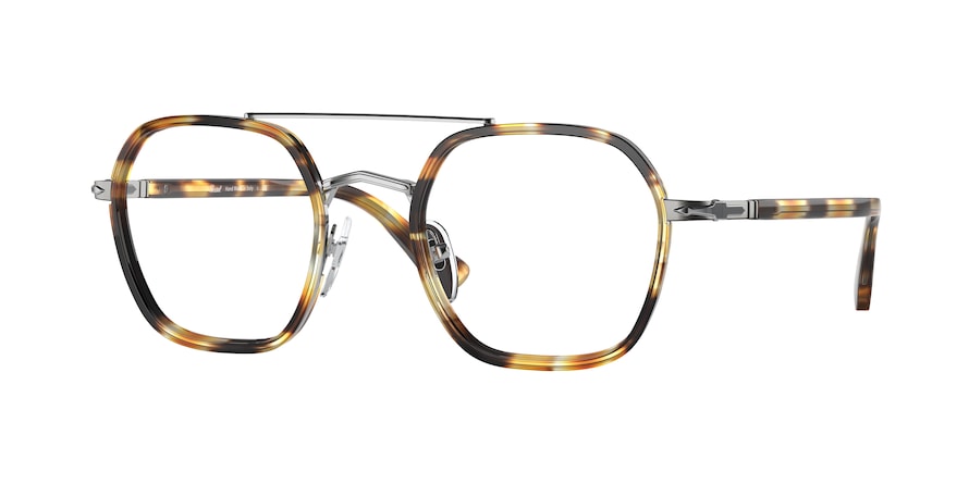 Persol PO2480V Irregular Eyeglasses  1106-STRIPPED HONEY 50-22-145 - Color Map multi