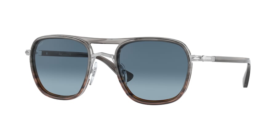 Persol PO2484S Pillow Sunglasses  1147Q8-STRIPED GREY GRADIENT STRIPED 52-21-145 - Color Map multi