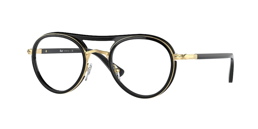 Persol PO2485V Phantos Eyeglasses  1143-GOLD/BLACK 48-21-145 - Color Map black