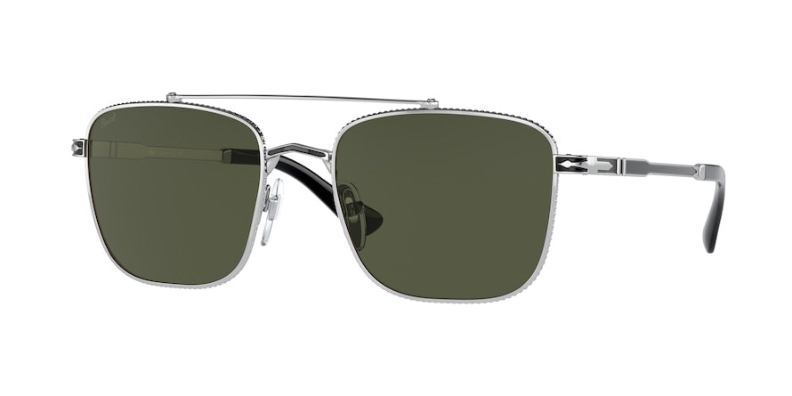 Persol PO2487S Square Sunglasses  111331-SILVER/BLACK 55-19-145 - Color Map multi