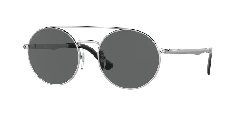 Persol PO2496S Round Sunglasses  518/B1-SILVER 52-18-140 - Color Map silver