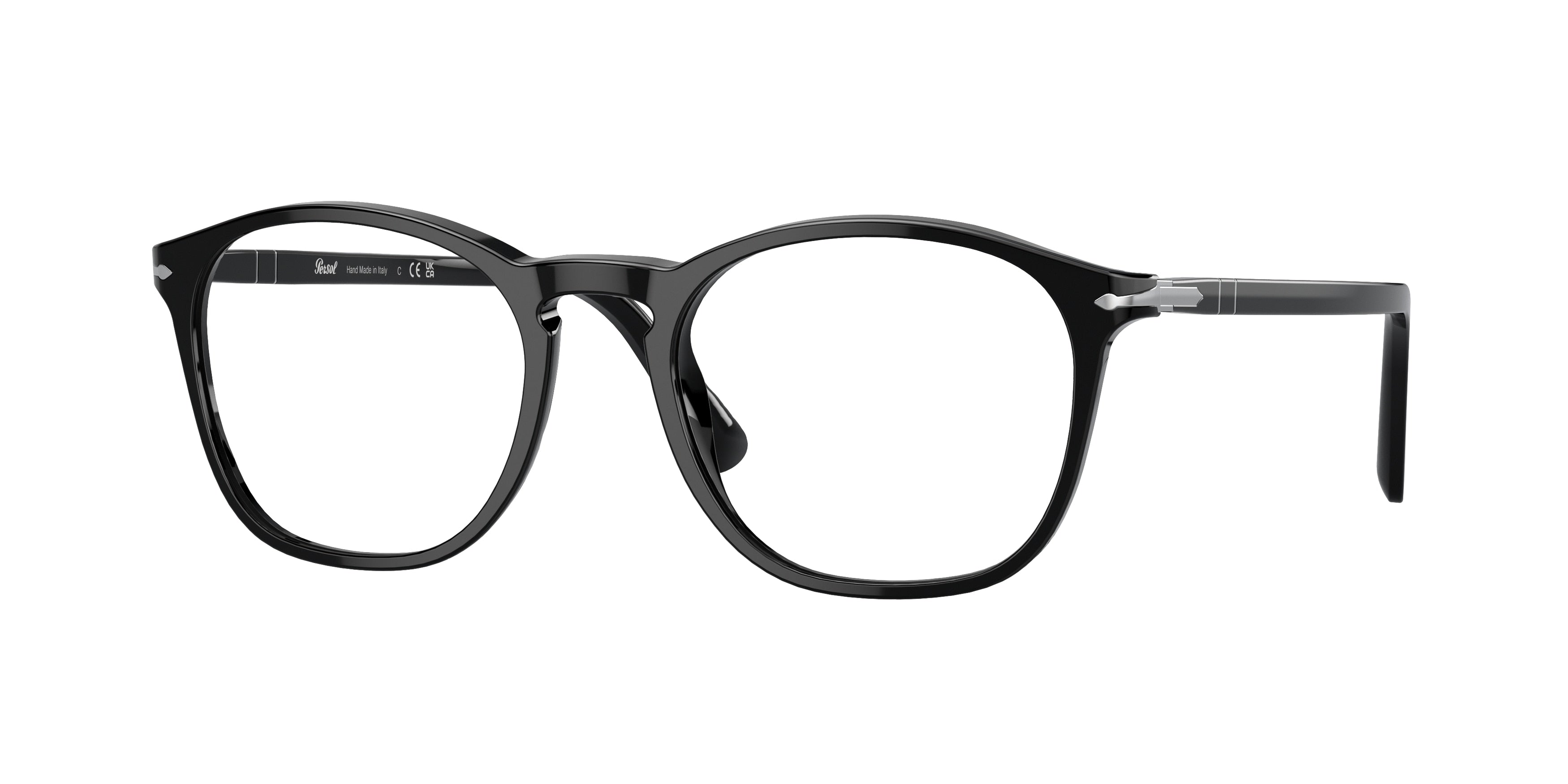 Persol PO3007VM Square Eyeglasses  95-Black 52-145-19 - Color Map Black