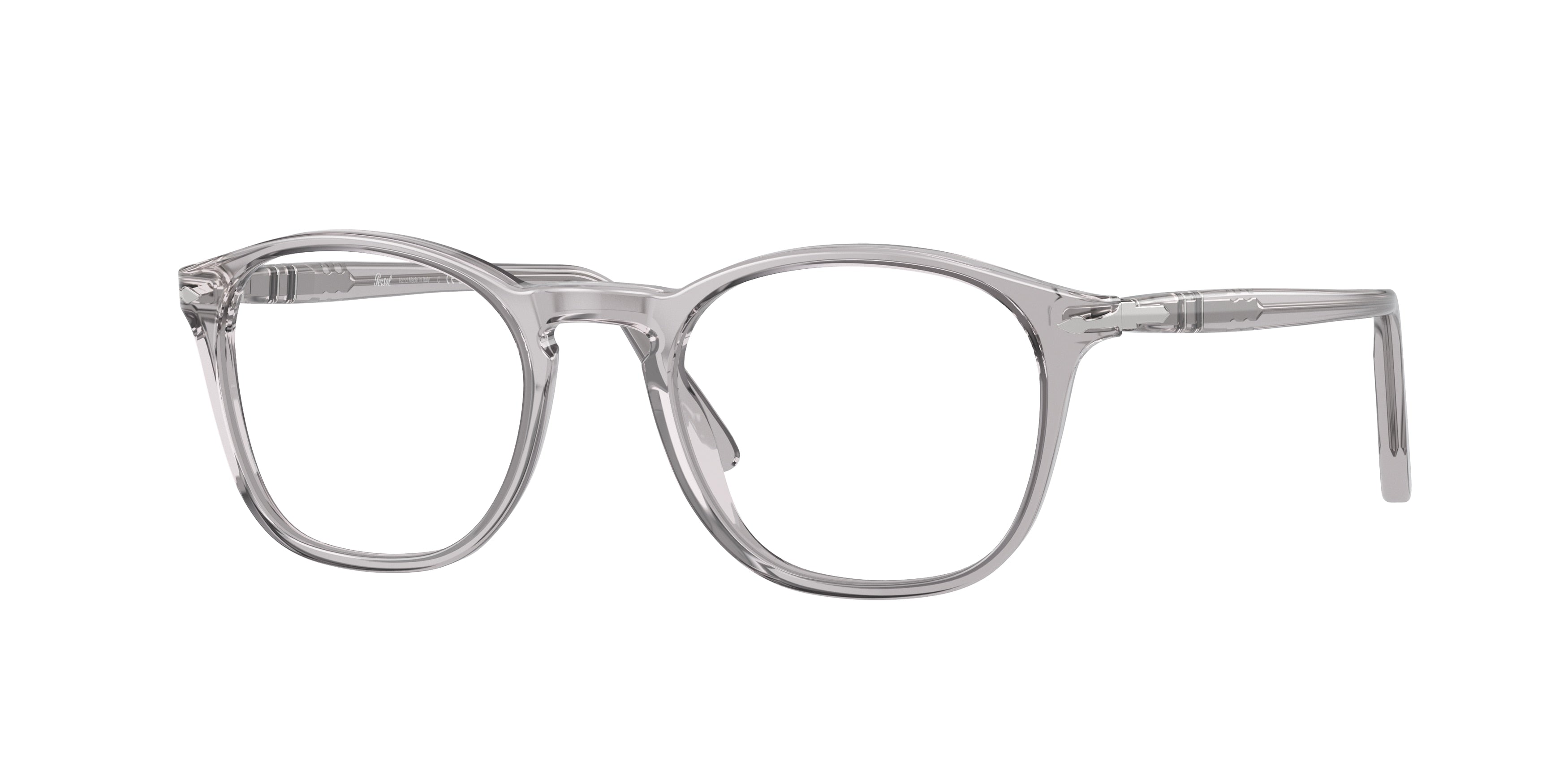 Persol PO3007V Square Eyeglasses  309-Transparent Grey 52-145-19 - Color Map Grey