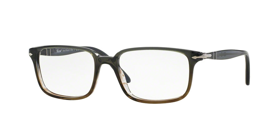 Persol PO3013V Square Eyeglasses  1012-DARK GREY GRAD. GREEN BROWN 53-17-140 - Color Map grey