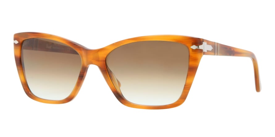 Persol PO3023S Cat Eye Sunglasses  960/51-STRIPPED BROWN 56-16-140 - Color Map honey