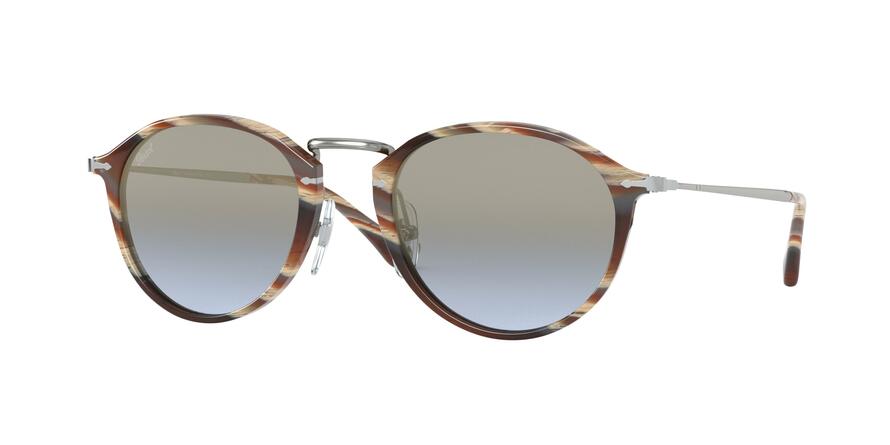 Persol PO3046S Phantos Sunglasses  111396-STRIPED BROWN 49-21-140 - Color Map brown