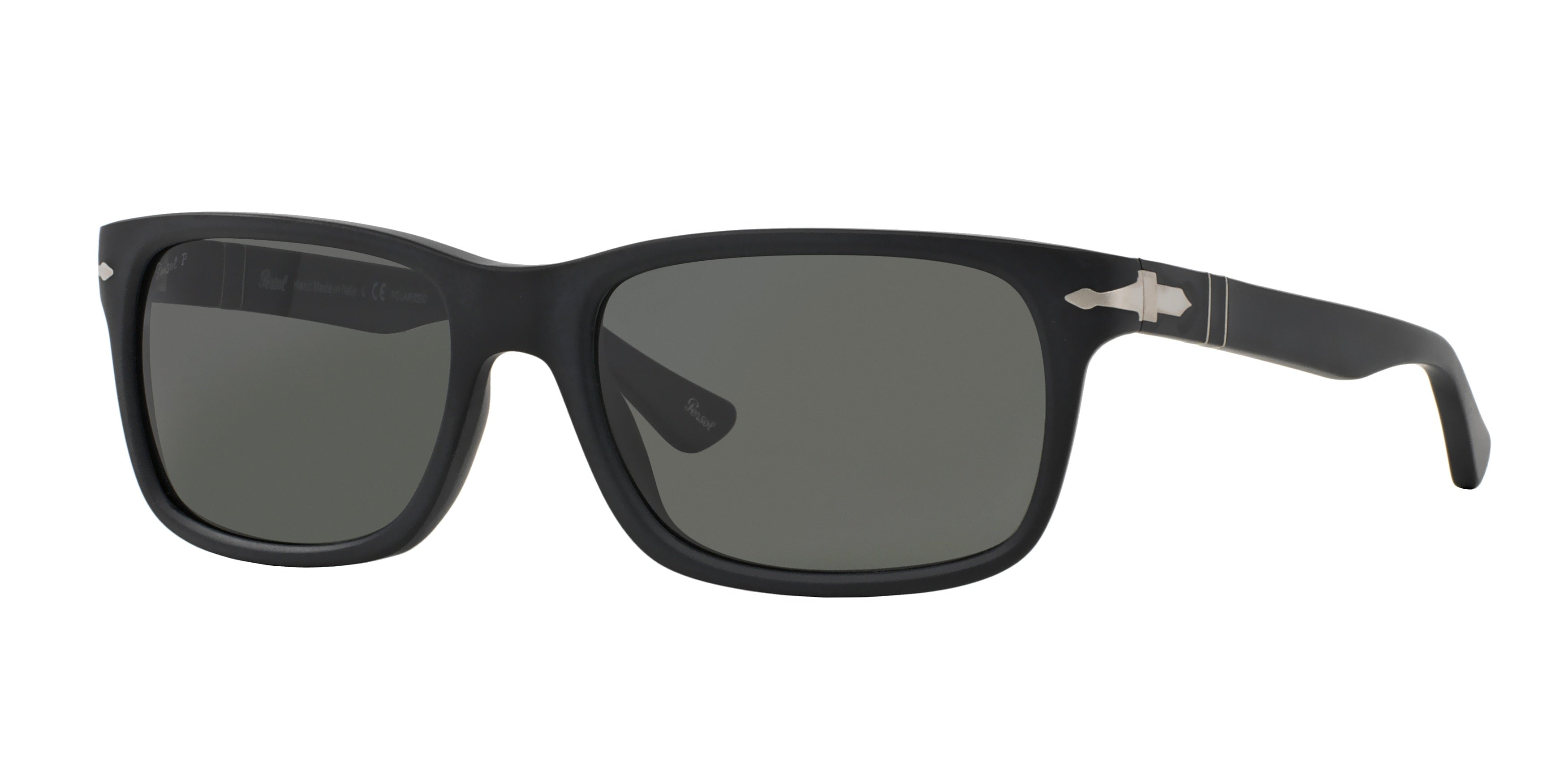 Persol PO3048S Rectangle Sunglasses  900058-Black 58-145-19 - Color Map Black