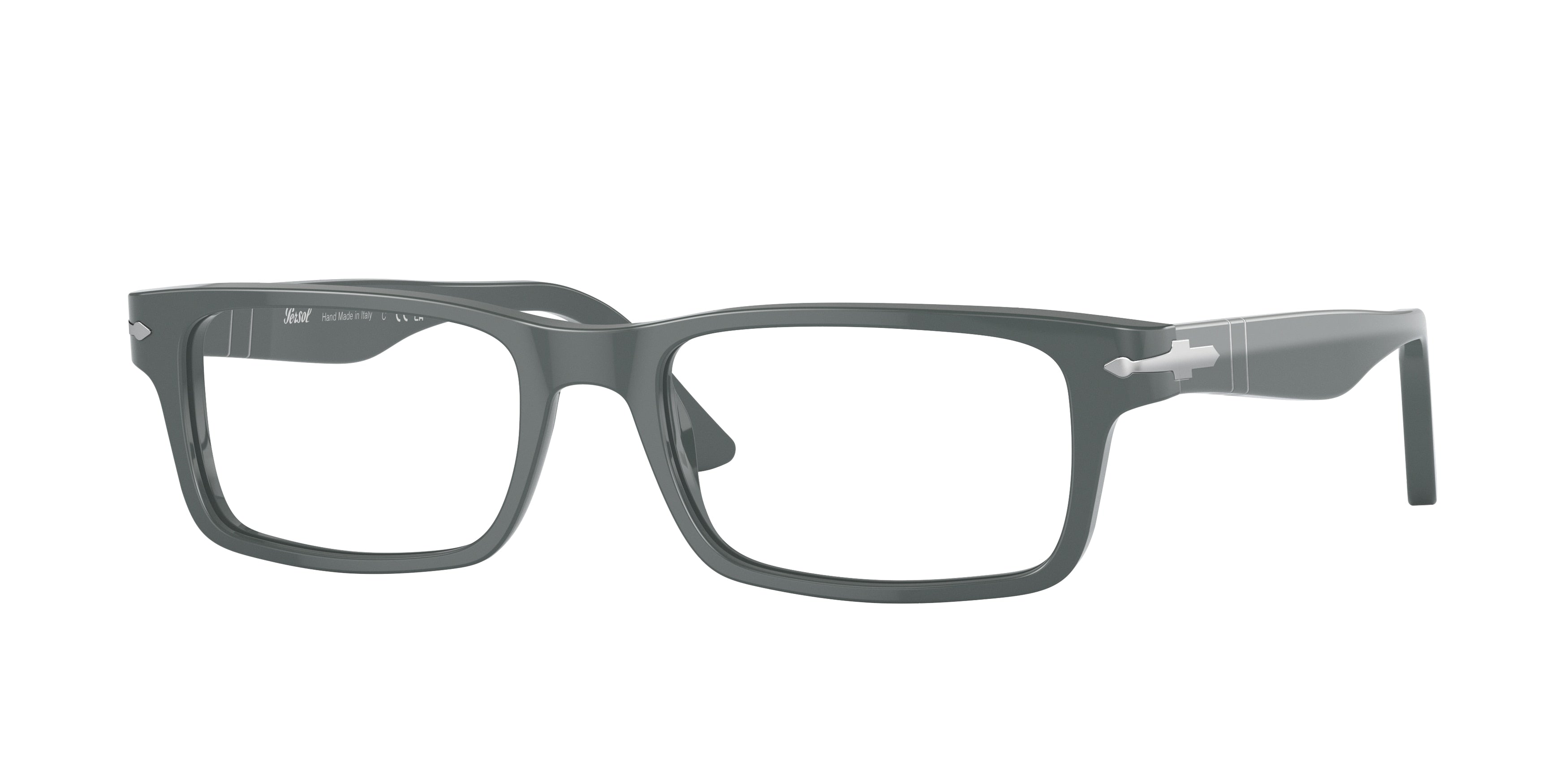 Persol PO3050V Rectangle Eyeglasses  1173-Solid Grey 55-145-18 - Color Map Grey