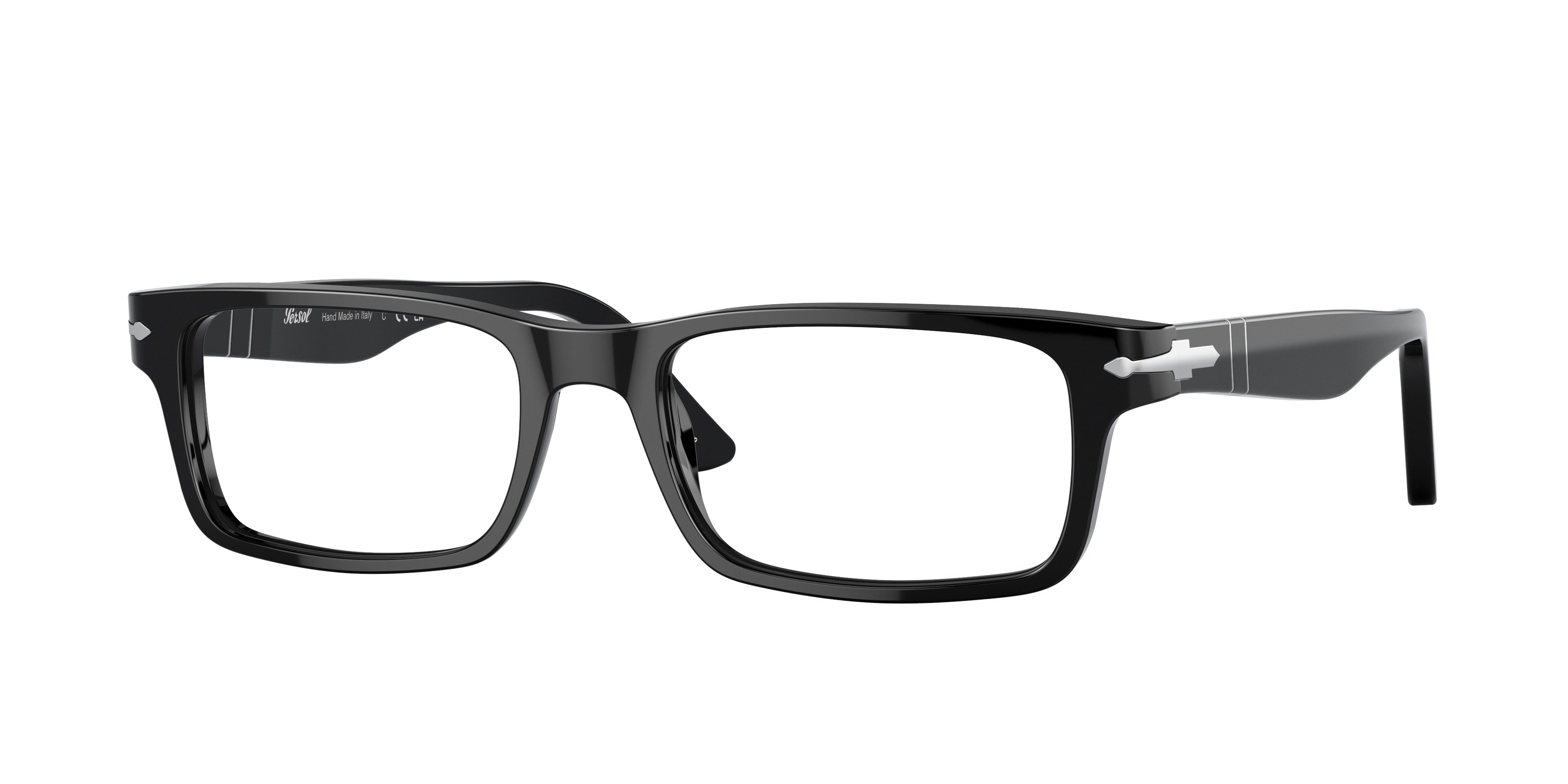 Persol PO3050V Rectangle Eyeglasses  95-Black 55-145-18 - Color Map Black