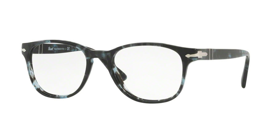 Persol PO3085V Square Eyeglasses  1062-SPOTTED BLUE MATTE GREY 53-19-145 - Color Map havana