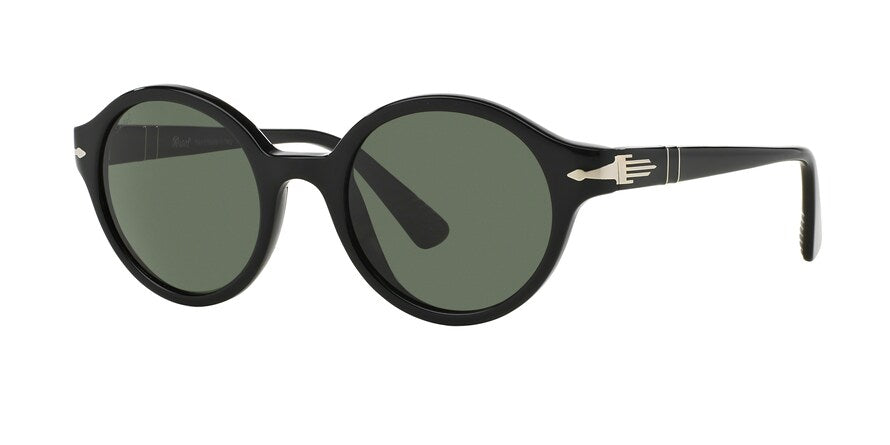 Persol PO3098S Round Sunglasses  95/31-BLACK 50-21-145 - Color Map black
