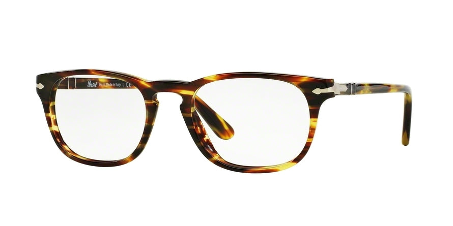 Persol PO3121V Square Eyeglasses  938-GREEN STRIPED BROWN 52-19-145 - Color Map green