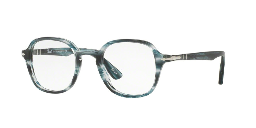Persol PO3142V Square Eyeglasses  1051-STRIPED GREY 47-21-145 - Color Map blue