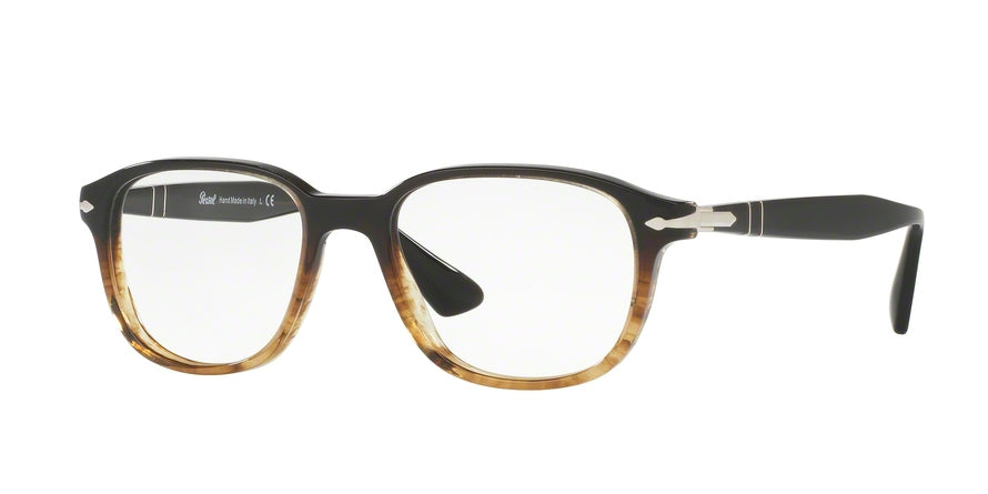 Persol PO3145V Pillow Eyeglasses  1026-BROWN/STRIPPED BROWN 51-18-145 - Color Map brown