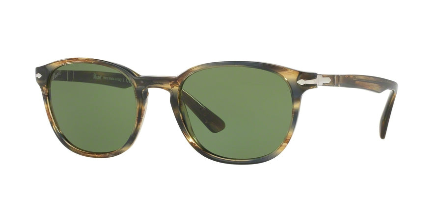 Persol PO3148S Square Sunglasses  90424E-STRIPED BROWN GREY 53-20-145 - Color Map brown