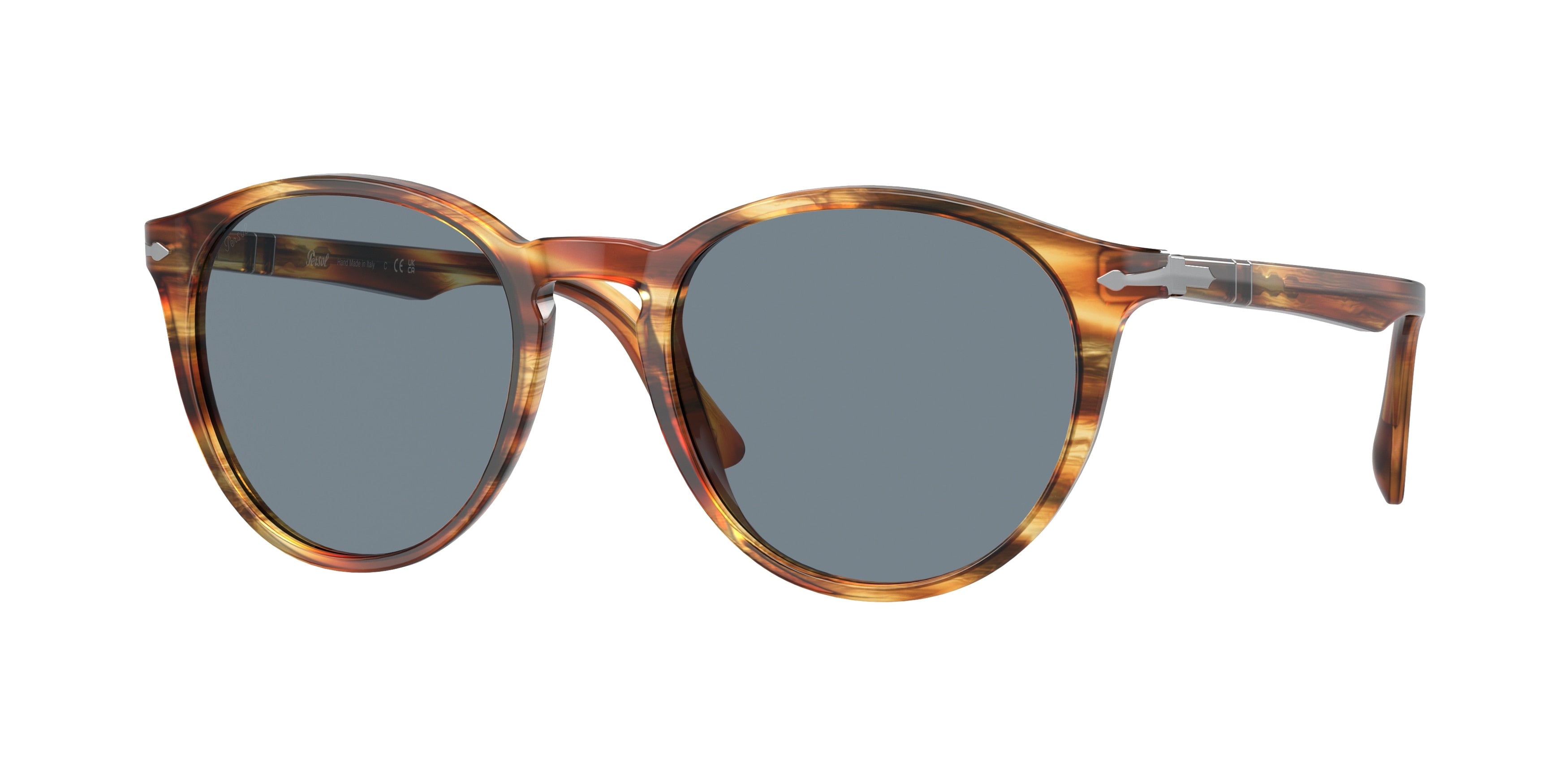 Persol PO3152S Phantos Sunglasses  904356-Brown Striped Yellow 52-145-20 - Color Map Brown
