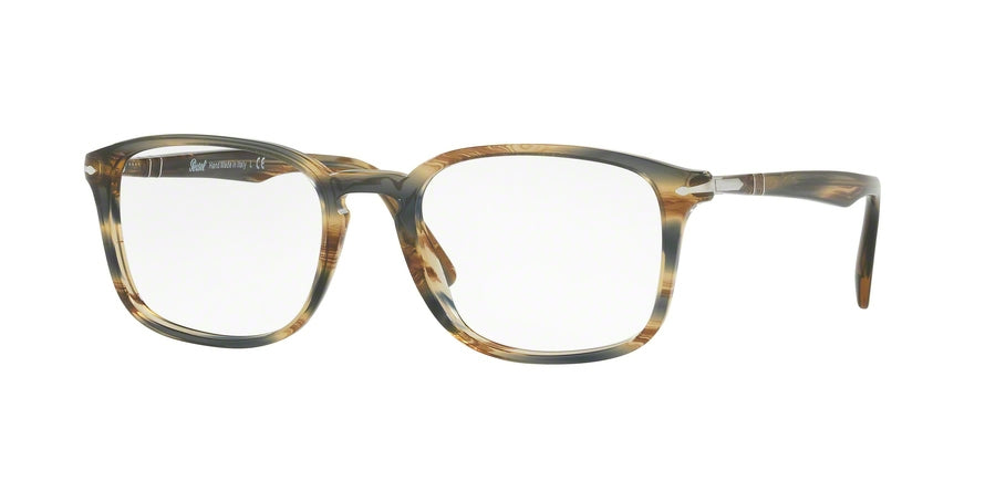 Persol PO3161V Square Eyeglasses  1049-STRIPED BROWN GREY 54-19-145 - Color Map grey