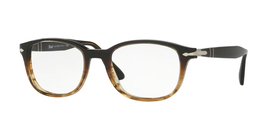 Persol PO3163V Square Eyeglasses  1026-BROWN/STRIPPED BROWN 54-19-145 - Color Map havana