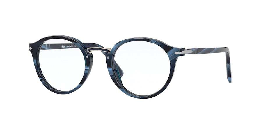 Persol PO3185V Phantos Eyeglasses  1111-STRIPED BLUE & GUNMETAL 48-21-145 - Color Map blue