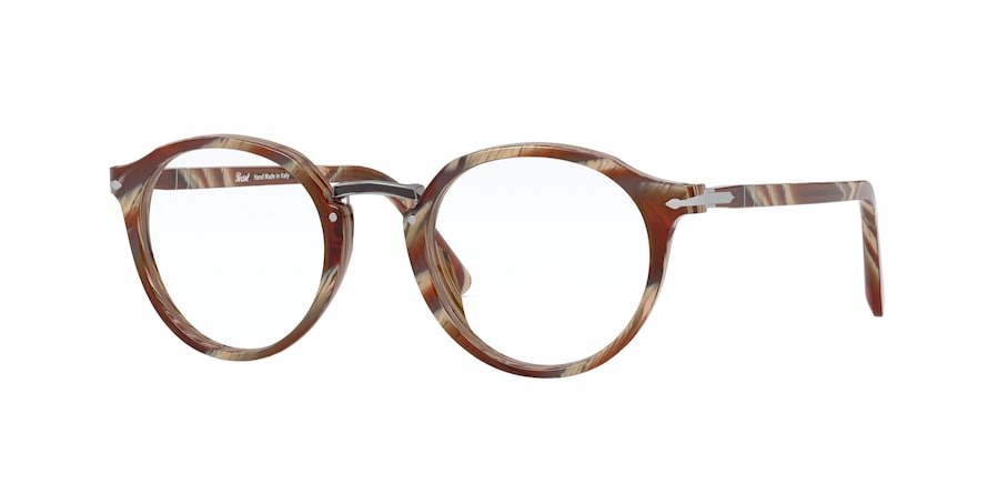 Persol PO3185V Phantos Eyeglasses  1113-STRIPED BROWN 48-21-145 - Color Map brown
