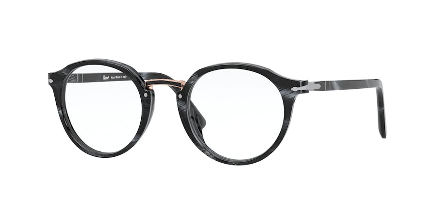 Persol PO3185V Phantos Eyeglasses  1114-STRIPED BLACK 48-21-145 - Color Map black
