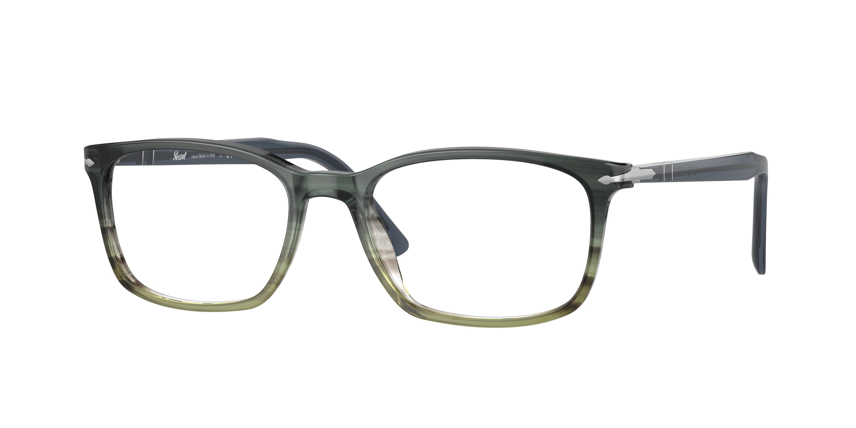 Persol PO3189V Square Eyeglasses  1012-Grey Striped Green Gradient 55-145-18 - Color Map Grey