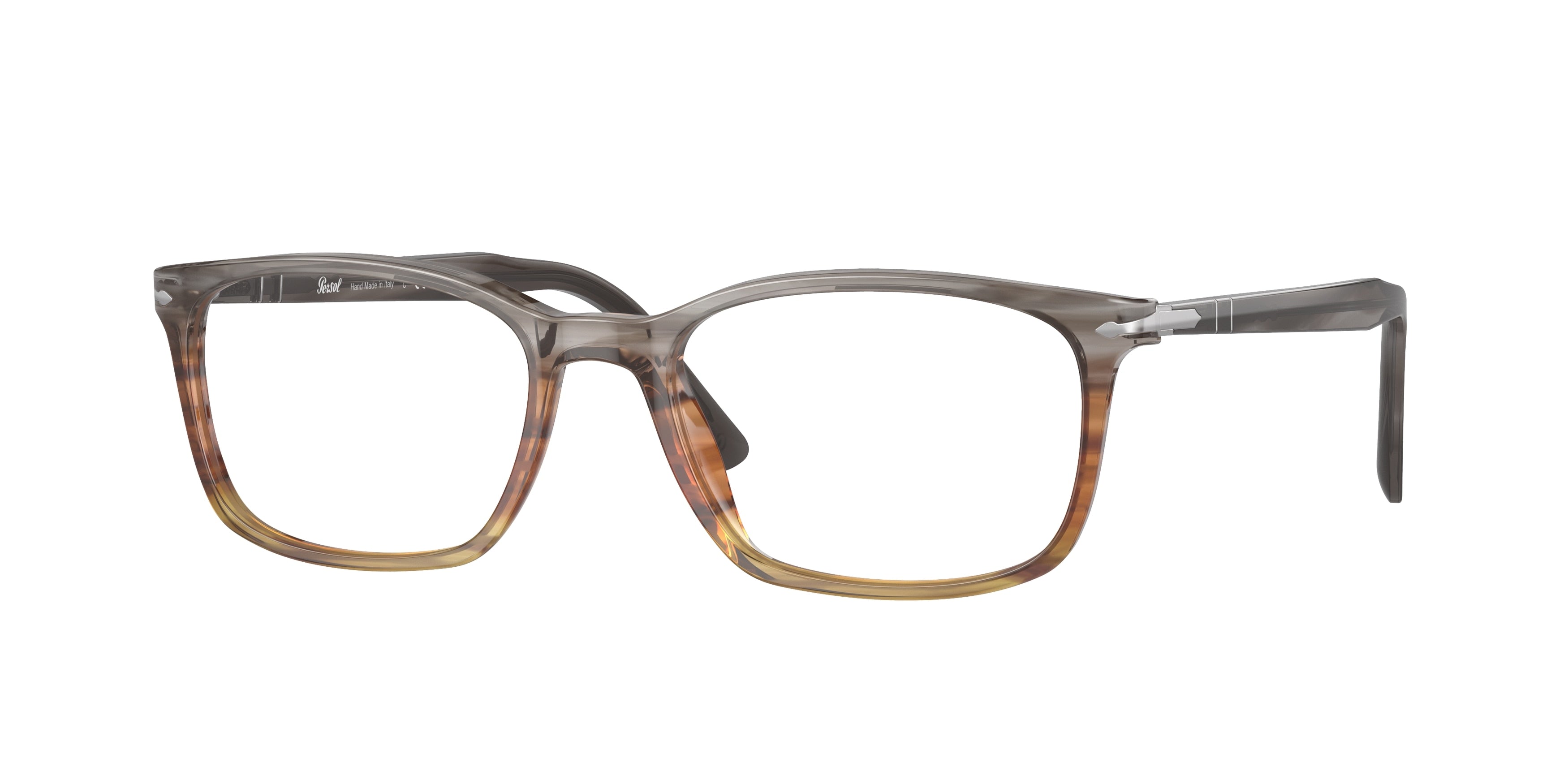 Persol PO3189V Square Eyeglasses  1137-Striped Grey /Gradient Brown 55-145-18 - Color Map Grey