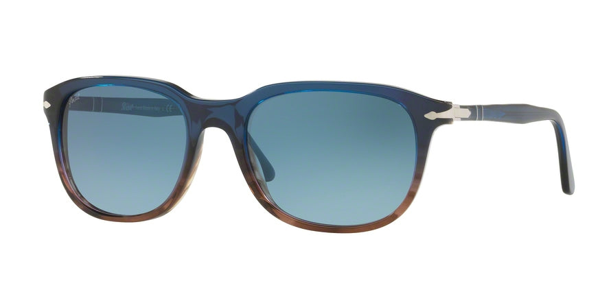 Persol PO3191S Rectangle Sunglasses  1010Q8-GRADIENT BLUE STRIPPED BROWN 55-19-145 - Color Map blue