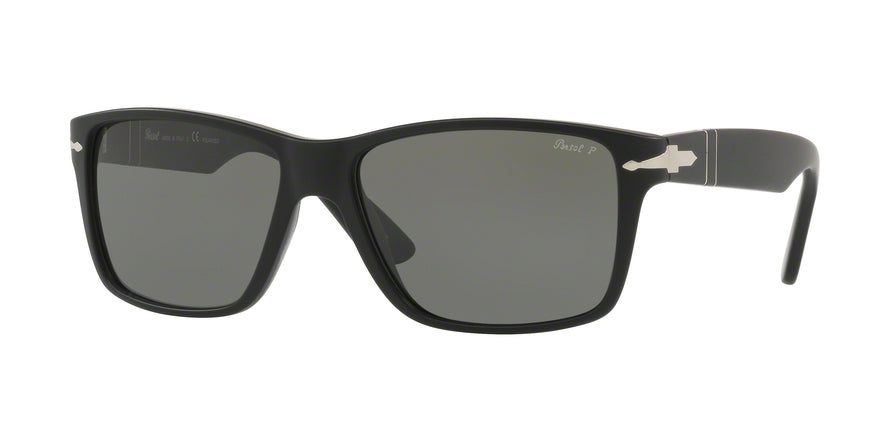 Persol PO3195S Rectangle Sunglasses  104258-MATTE BLACK 58-16-145 - Color Map black