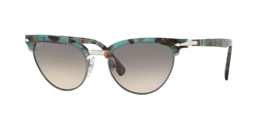 Persol PO3198S Cat Eye Sunglasses  107032-TORTOISE AZURE 51-19-145 - Color Map light blue