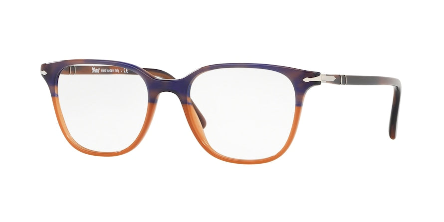 Persol PO3203V Rectangle Eyeglasses  1066-STRIPPED BLUE GRADIENT ORANGE 51-18-145 - Color Map grey