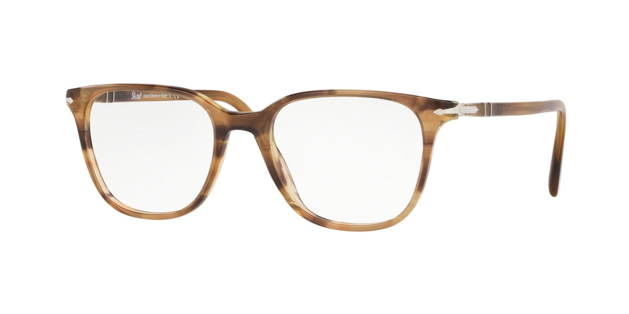 Persol PO3203V Rectangle Eyeglasses  1085-STRIPED BROWN 51-18-145 - Color Map brown