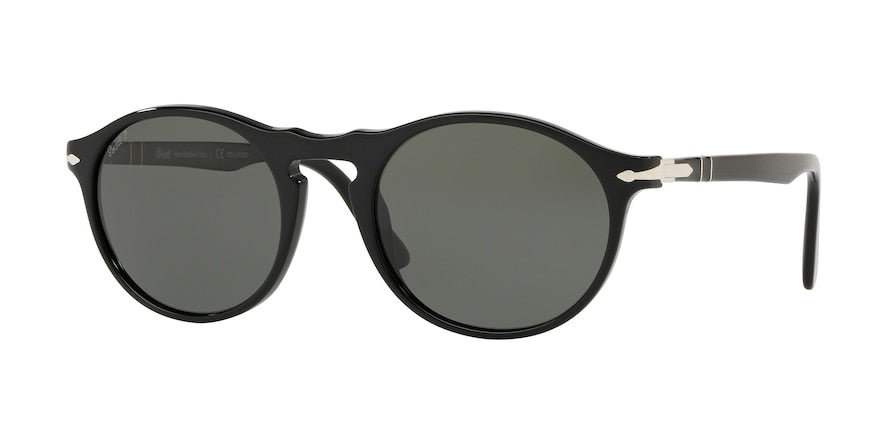 Persol PO3204S Oval Sunglasses  95/58-BLACK 51-21-145 - Color Map black