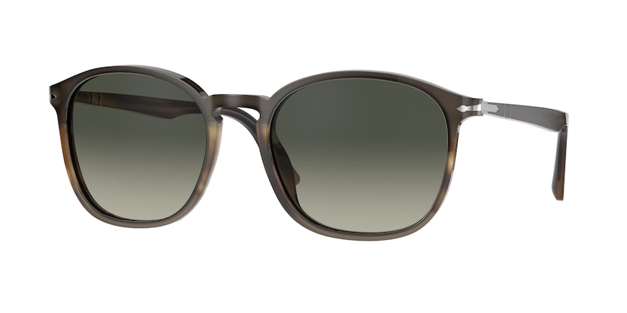Persol PO3215S Square Sunglasses  113571-BLACK/STRIPED GREY 57-20-145 - Color Map multi