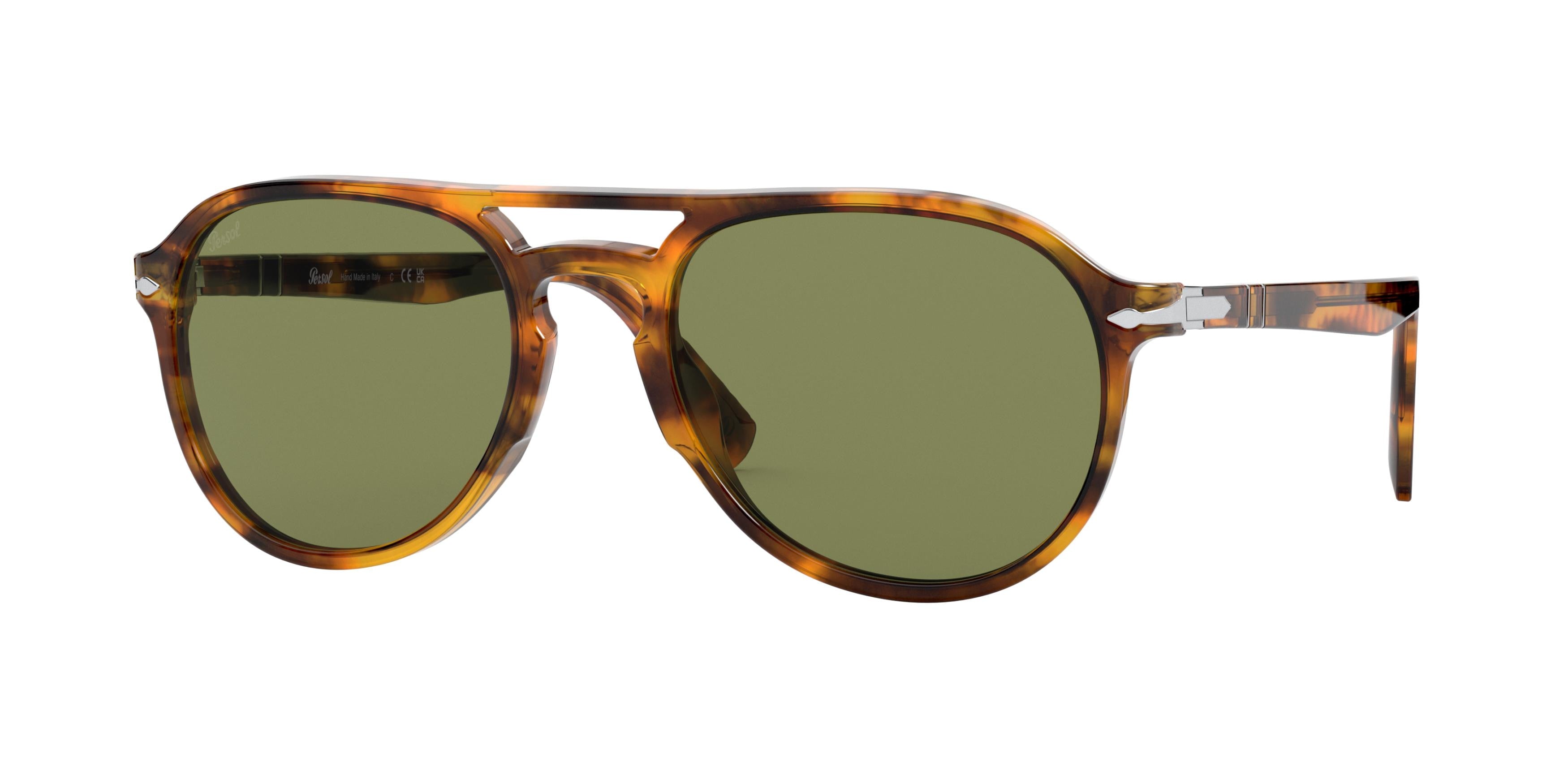 Persol EL PROFESOR SERGIO PO3235S Pilot Sunglasses  01084E-Caffe 55-145-20 - Color Map Tortoise