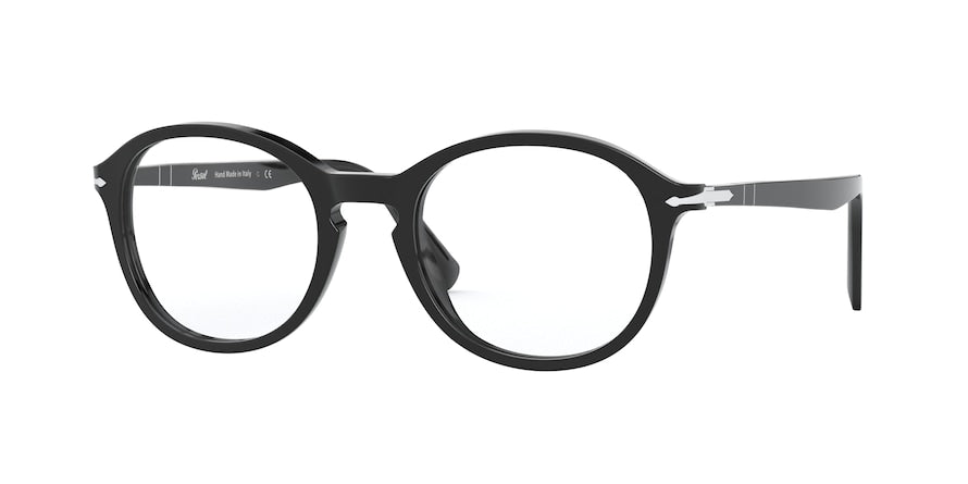 Persol PO3239V Round Eyeglasses  95-BLACK 50-20-145 - Color Map black